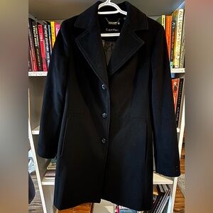 Calvin Klein Black Single-Breasted Wool Coat